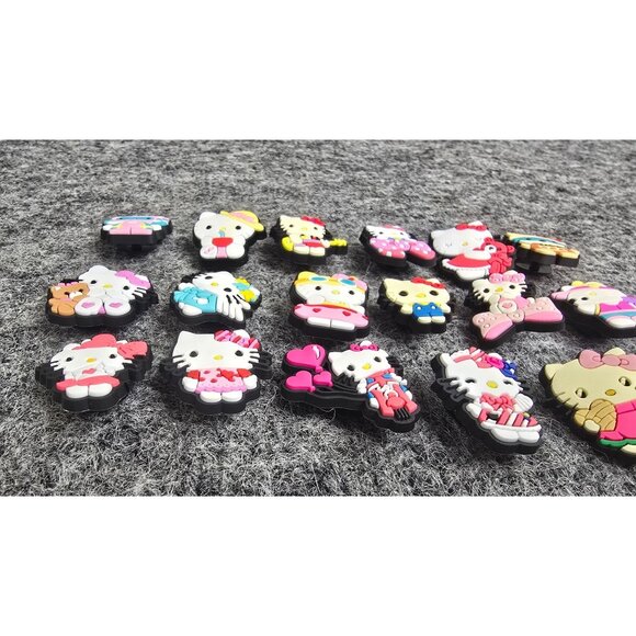 Set Of 17 Hello Kitty Shoe Charms For Clogs & Accessories Cute PVC Designs #2 - Picture 5 of 6